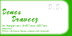 denes dravecz business card